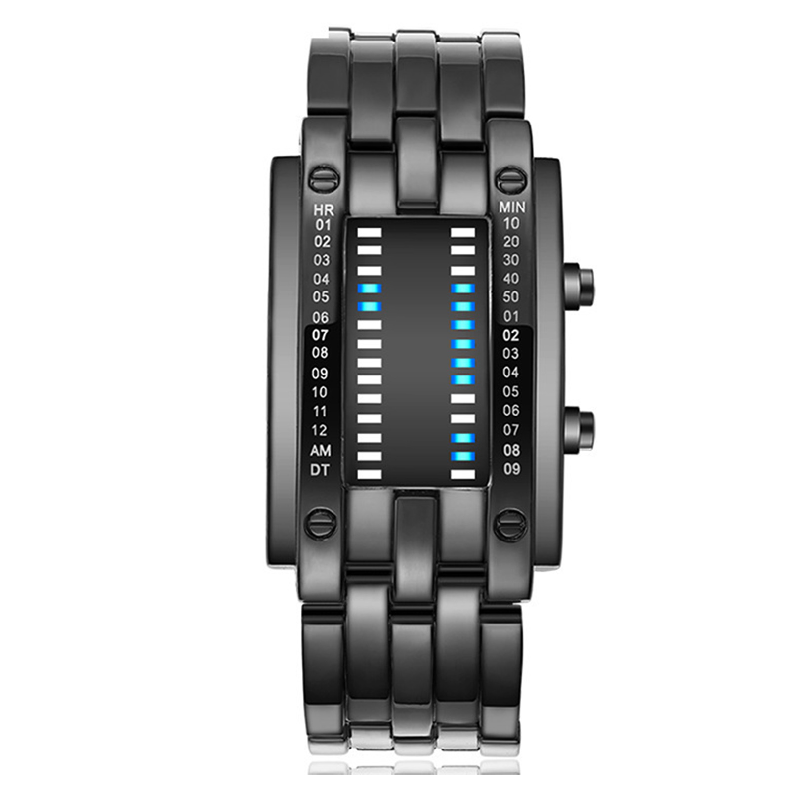 Smartwatch Premium Watches For Women - 프리미엄 바이너리 매트릭스 블루 LED 디지털