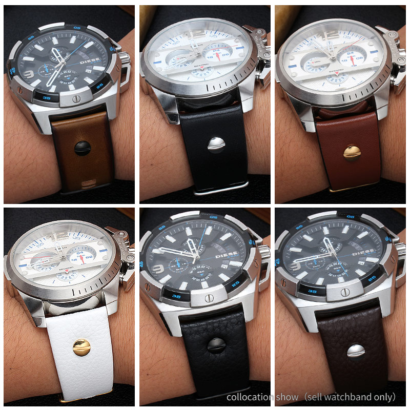 정품 가죽 시계 스트랩 남성용 대형 다이얼 레트로 리벳 - Diesel Watches Smartwatch 리뷰 및 가격
