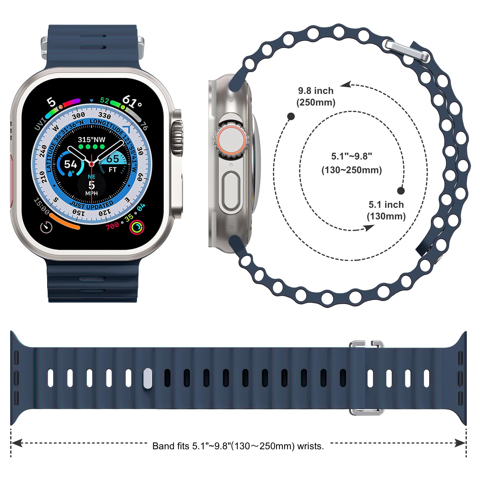 애플 워치 밴드용 오션 밴드 스트랩, 실리콘 스포츠 팔 - Smartwatch Apple Watches For Women 리뷰 및 가격