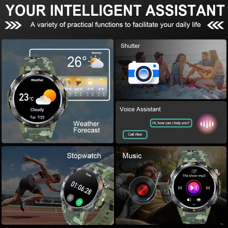 야외 스포츠 스마트워치 남성용 손전등 나침반 정보 표시 - Smartwatch Watches Wallpaper 리뷰 및 가격