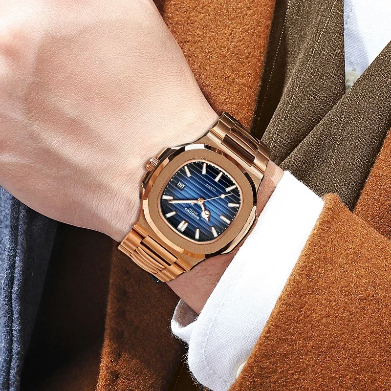 뉴 스위스 남성 캐주얼 로즈 골드 시계 남성용 럭셔리  - Smartwatch Luxury Watches 리뷰 및 가격