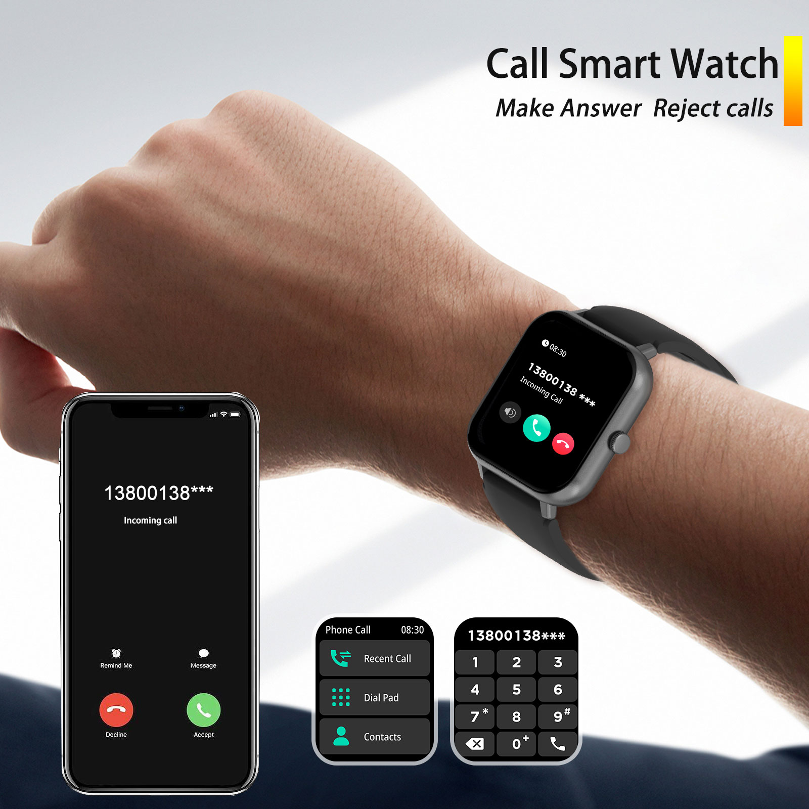 무선 통화 및 다이얼, 멀티 스포츠 모드, 남녀공용,  - Smartwatch Iphone Watch For Men 리뷰 및 가격