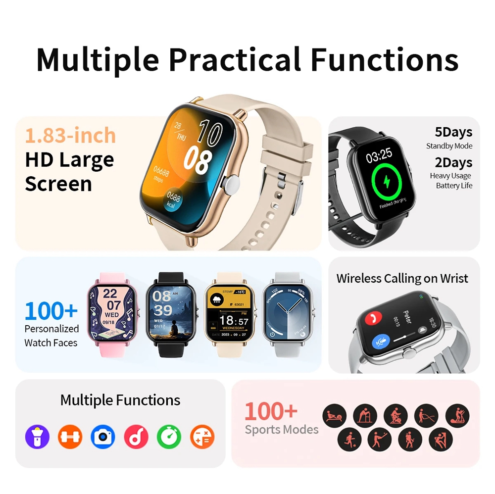 최신 업그레이드된 패션 디자인 1.83인치 풀스크린 터 - Smartwatch Latest Watches For Women 리뷰 및 가격