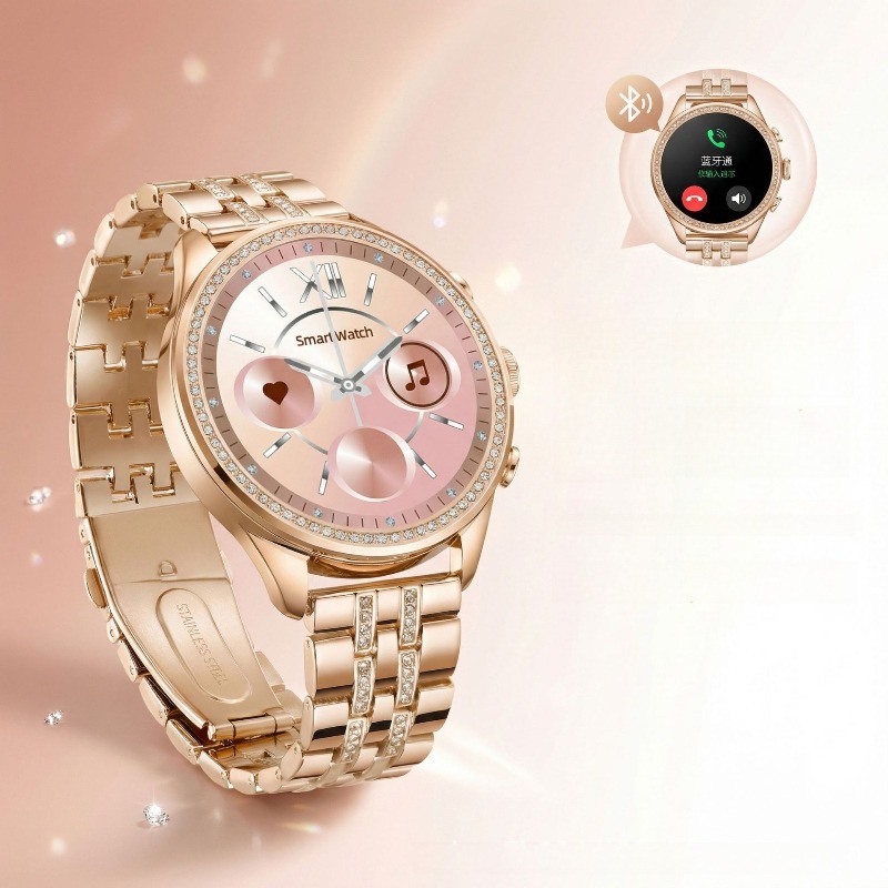GEN9 다이아몬드 장식 여성용 스마트워치 로즈골드 스 - Smartwatch Health Watches For Women 리뷰 및 가격