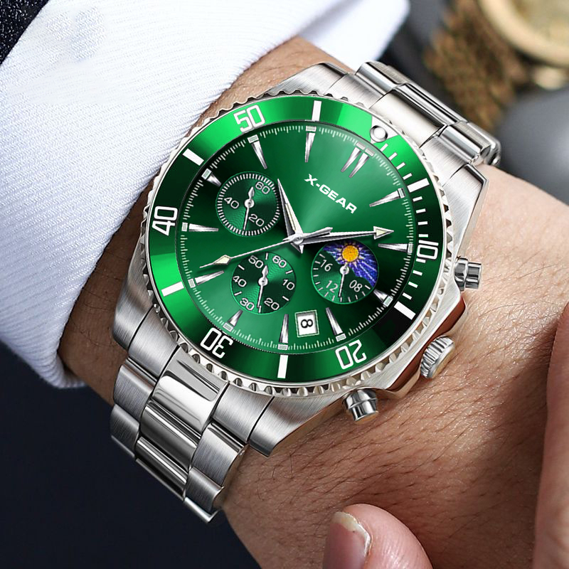 X-GEAR 패션 캘린더 남성용 쿼츠 시계 고급 블랙  - Smartwatch Luxury Watches 리뷰 및 가격
