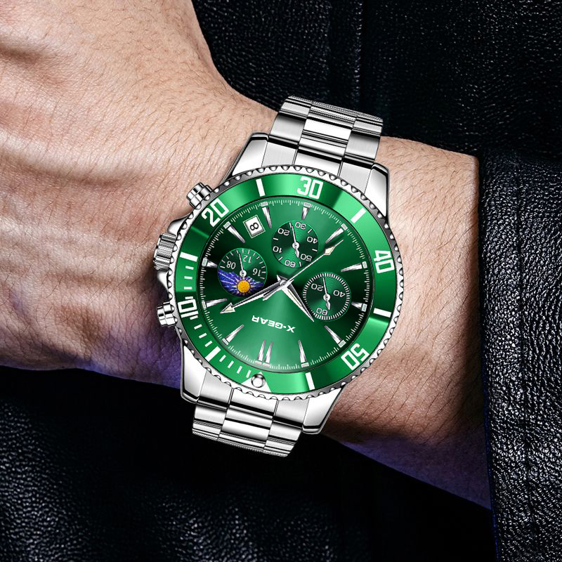 X-GEAR 패션 캘린더 남성용 쿼츠 시계 고급 블랙  - Smartwatch Luxury Watches 리뷰 및 가격