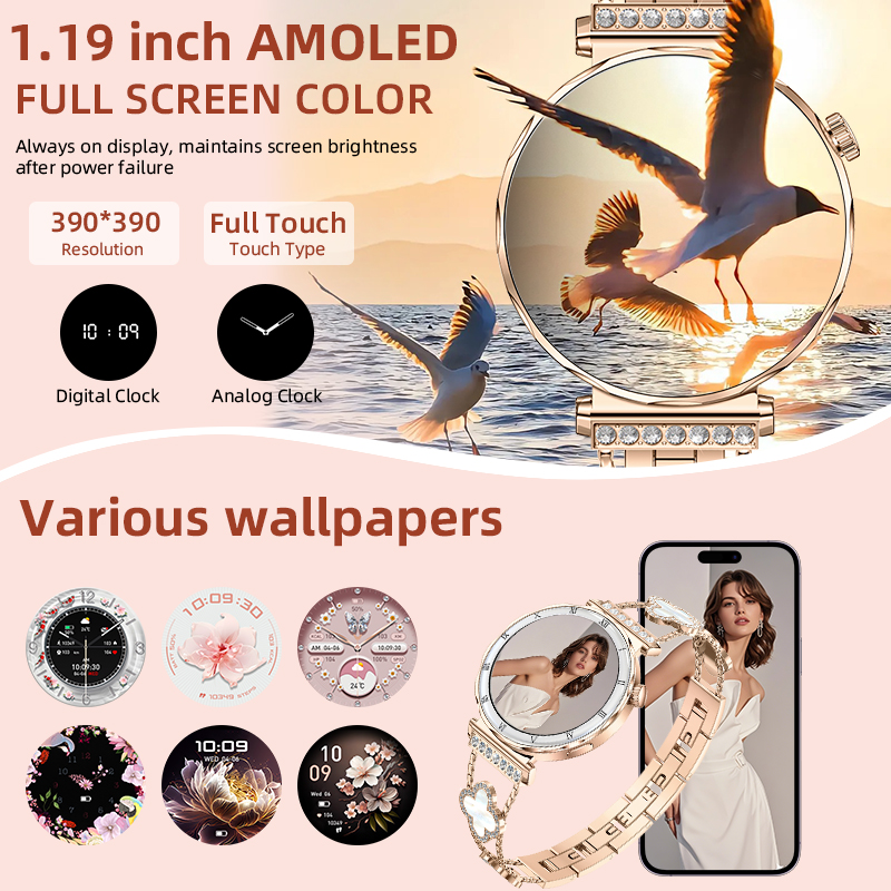럭셔리 스마트 워치 여성용 손목시계 AMOLED HD  - Smartwatch Latest Watches For Women 리뷰 및 가격