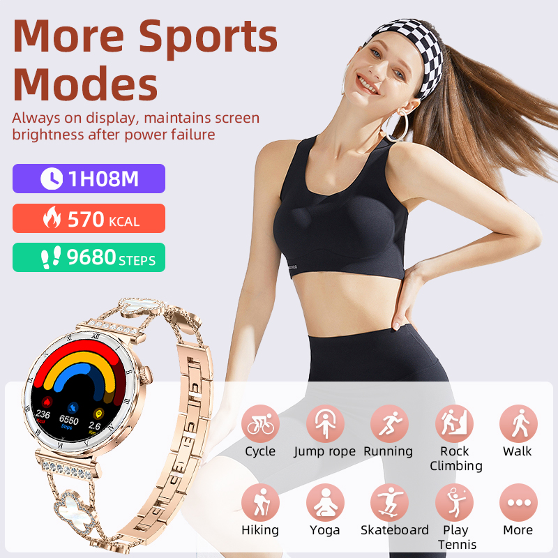 럭셔리 스마트 워치 여성용 손목시계 AMOLED HD  - Smartwatch Latest Watches For Women 리뷰 및 가격